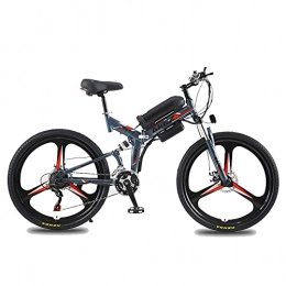 WRJY Folding Electric Mountain Bike 26 Inchs Folding Electric Mountain Bike 36V 10AH 350W Motor Professional E-Bike for Adults Men with Premium Full Suspension and 21 Speed Gears Blue