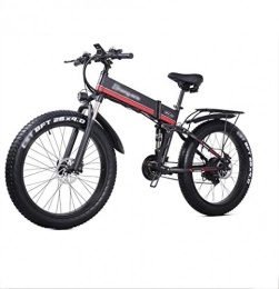 Dongshan Folding Electric Mountain Bike 26inch folding electric bicycle mountain bike power-assisted bicycle 4.0 fat tire electric snow bike lithium battery transportation bicycle 48V 12.8AH1000W motor LCD instrument panel with rear seat
