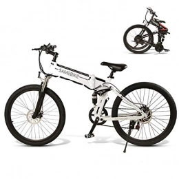Xcmenl Bike 28" Electric Trekking / Touring Bike for Adults, 21 Speed Gears Electric Bicycle with 10.4Ah / 48V Removable Lithium-Ion Battery, Front Suspension, Dual Disc Brakes, Mountain Bike / Commute Ebike, White
