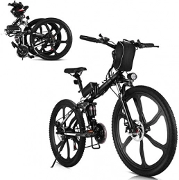 Capacity Folding Electric Mountain Bike 350W Electric Bikes 26 Inch Folding Electric Mountain Bicycle 48V 10Ah Removable Lithium Battery 21 Speed City Ebike Cruiser Commuter Bicycle