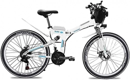 CCLLA Bike 500W Folding Electric Bike for Adults 26In 48V13AH Lithium Battery Mountain Electric Bicycle with Controller, Dedicated Folding Pedal E-Bike Maximum Speed 40Km / H (Color : White)