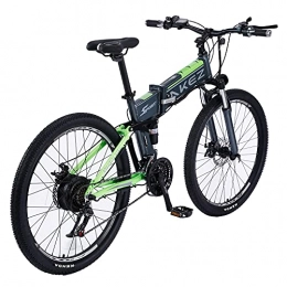 WRJY Bike 500W Folding Electric mountain Bike for Adults 48V 9AH Lithium-Ion Battery E-bike 27.5" fat tire electric bicycle with Professional 21 Speeds Blue
