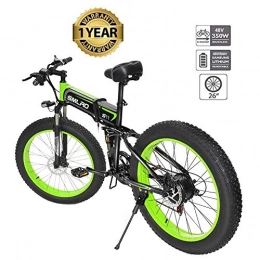WHYTT Bike 500W Full Suspension Frame 26Inch Electric Mountain Bike (4Inch Fat Tire) Removable Large Capacity Lithium-Ion Battery (48V 10AH), 7 Speed Gear Three Working Modes, Adult Folding Bicycle Lightweight