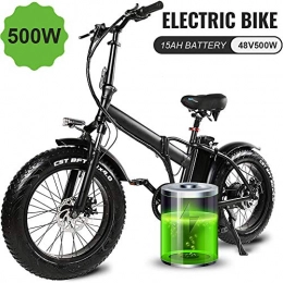 A&F Folding Electric Mountain Bike A&F Electric Folding Bike with 48V 500W 15Ah Lithium-Ion Battery 20Inch Electric Bike with Night Warning Light for Adult
