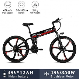 A WARM HOME Folding Mountain Bike, Electric Mountain Bike,Assist Unisex Bicycle, 350W 48V 26 inch City Bike