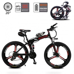 Acptxvh Folding Electric Mountain Bike Acptxvh 26Inch Fold Electric Bikes for Adults, with 36V Removable Kettle Ion Lithium Battery Max 25Km / H E-Bike, for Commuter Travel, Black
