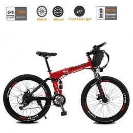 Acptxvh Folding Electric Mountain Bike Acptxvh 26Inch Folding Electric Bike, Carbon Foldable E-Bike with Removable Large Capacity 36V 20Ah Lithium-Ion Battery City E-Bike, Lightweight Bicycle for Teens And Adults, Banner wheel, 10A