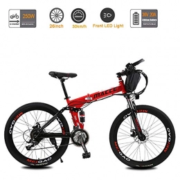 Acptxvh Folding Electric Mountain Bike Acptxvh 26Inch Folding Electric Bike, Carbon Foldable E-Bike with Removable Large Capacity 36V 20Ah Lithium-Ion Battery City E-Bike, Lightweight Bicycle for Teens And Adults, Banner wheel, 20A