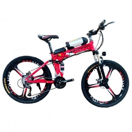 Acptxvh Folding Electric Mountain Bike Acptxvh Electric Bicycles for Adults, 360W Aluminum Alloy Ebike Bicycle Removable 36V / 8Ah Lithium-Ion Battery Mountain Bike / Commute Ebike, Red