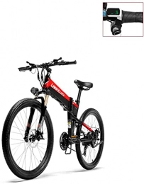 CCLLA Bike Adult 26 Inch Electric Mountain Bike Soft Tail, 36V Lithium Battery Electric Bicycle, Foldable Aluminum Alloy Frame, 21 Speed (Color : B)