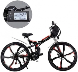 Ceiling Pendant Folding Electric Mountain Bike Adult-bcycles BMX Electric Mountain Bikes, 24 / 26 Inch 21 Speed Removable Lithium Battery Mountain Electric Folding Bicycle With Hanging Bag Three Riding Modes ( Color : 8ah / 384Wh , Size : 26 inch )
