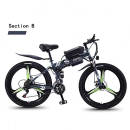 HWOEK Bike Adult Travel Electric Bicycle, 350W Motor 36V Hidden Removable Battery 26 Inch Mountain Folding Electric Bike Dual Disc Brakes 27-Speed Unisex, Gray, A