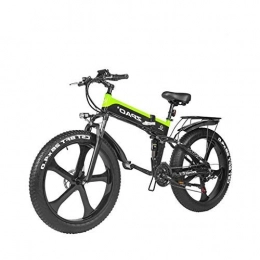 LYRWISHLY Bike Adults 48V 1000W Electric Bike Electric Mountain Bike 26inch Fat Tire E-Bike 21 Transmission Speeds Beach Cruiser Mens Sports Mountain Bike Lithium Battery Hydraulic Disc Brakes ( Color : Green )