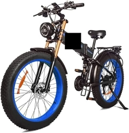 AGVOE Bike AGVOE Electric Bike Battery Folding Electric Bike Oil Disc Brake 26 Inch Mountain Snow Bike (Color : Blue)
