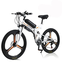 AKEZ Bike AKEZ Foldable Electric Bicycle, Electric Bike for Adults, Electric Mountain Bike, 26 Inch Aluminum Alloy Ebike Bicycle for Outdoor Cycling Travel Work Out (White, 13A)