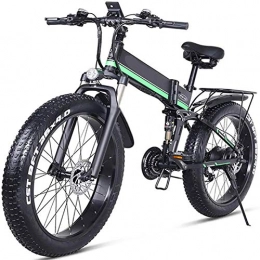Amantiy Folding Electric Mountain Bike Amantiy Electric Mountain Bike, Electric Snow Bike 48V Folding Mountain Bike with 26Inch 4.0 Fat Tire MTB 21 Speed E-Bike Pedal Assist Hydraulic Disc Brake Electric Powerful Bicycle (Color : Black)