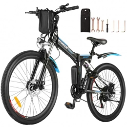 Ancheer Folding Electric Mountain Bike ANCHEER 26 inch Folding Electric Bikes for Adults, Foldable Electric Bicycle Mountain Bike E-bike with 288Wh Removable Lithium Battery Shimano 21 Speed Shifter Double Disc Brakes