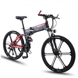 AYHa Folding Electric Mountain Bike AYHa Folding Electric Bike, 350W 26'' Aluminum Alloy Electric Bicycle with Removable 36V 8Ah Lithium-Ion 27 Speed Shifter Dual Disc Brakes Unisex, Black