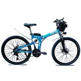 AYHa Bike AYHa Folding Electric Mountain Bike, 350W / 500W 8-15Ah 26 inch Fashion Urban Electric Bike Portable Disc Brake Suitable for Men Women City Commuting, Blue, 36V10AH500W