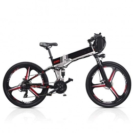 AYHa Folding Electric Mountain Bike AYHa Folding Electric Mountain Bike, 350W Motor 26''Commute Traveling Adult Electric Bicycle 48V Removable Battery Optional Dual Battery Style up to 180Km Battery Life, Black, B Dual Battery