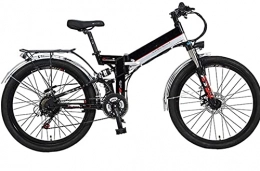 AYHa Folding Electric Mountain Bike AYHa Folding Mountain Electric Bicycle, 26''Battery Bike Adult with 300W Motor Removable 48V10Ah Lithium-Ion Battery 21 Speed Shifter with Rear Seat Dual Disc Brakes, Black, A
