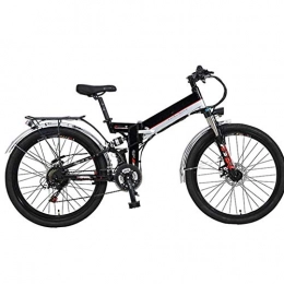 AYHa Bike AYHa Folding Mountain Electric Bicycle, 300W Motor 26'' Adult Ebike Removable 48V10Ah Lithium-Ion Battery 21 Speed Dual Disc Brakes with Rear Seat, Black, B
