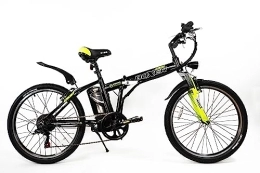 Basis Bikes Folding Electric Mountain Bike Basis Boxer Electric Folding Bike 24" Wheel - Black / Neon Yellow (10.4ah)