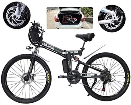 min min Folding Electric Mountain Bike Bike, E-Bike Folding Electric Mountain Bike, 500W Snow Bikes, 21 Speed 3 Mode LCD Display for Adult Full Suspension 26" Wheels Electric Bicycle for City Commuting Outdoor Cycling ( Color : Black )