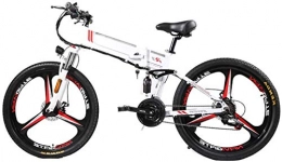 min min Folding Electric Mountain Bike Bike, Electric Mountain Bike Folding Ebike 350W 48V Motor, LED Display Electric Bicycle Commute Ebike, 21 Speed Magnesium Alloy Rim for Adult, 120Kg Max Load, Portable Easy To Store ( Color : White )