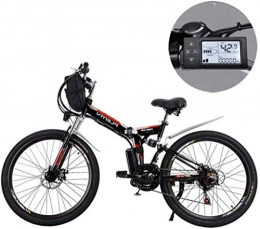 HongLianRiven Bike BMX 24 Inch Electric Mountain Bikes, Removable Lithium Battery Mountain Electric Folding Bicycle With Hanging Bag Three Riding Modes 6-20 (Color : A, Size : 18ah / 864Wh)