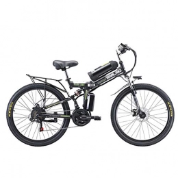 BMXzz Folding Electric Mountain Bike BMXzz 26'' Folding Electric Bicycle, Electric Mountain Bike Removable Large Capacity Lithium-Ion Battery (48V 350W) Electric Bike for Outdoor Cycling Travel Work Out And Commuting, Black, Spoke wheel