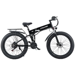 BURCHDA Bike BURCHDA Folding Electric Bike for Adults, 48V 14Ah Removable Battery, 26''*4.0'' Fat Tire, Dual Shock Absorber, Hydraulic Disc Brake, Ebike with 21-Speed (26 * 4.0'' black)