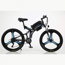 BWJL Folding Electric Mountain Bike BWJL 26-inch 21-speed long-endurance electric folding bicycle, lithium-bike bicycles to assist mountain bikes, 36V 350W 13Ah Removable Lithium-Ion Battery Mountain Ebike for Men's, black, 10AH
