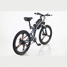 BWJL Folding Electric Mountain Bike BWJL 26-inch 21-speed long-endurance electric folding bicycle, lithium-bike bicycles to assist mountain bikes, 36V 350W 13Ah Removable Lithium-Ion Battery Mountain Ebike for Men's, gray, 13AH
