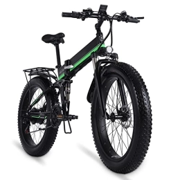 BZGKNUL Bike BZGKNUL Electric Bikes for Adults 1000w 30 Mph Foldable Electric Bike 26 Inch Fat Tire 48v Lithium Battery Mens Mountain Bike Snow Bike (Color : Green)