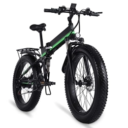 BZGKNUL Bike BZGKNUL Foldable Electric Mountain Bike 1000W Ebikes for Adults 26 inch Electric Bikes, with 48V 12.8Ah Removable Lithium Battery, 21 Speed Gears 31 Mph Electric Bicycles for Men (Color : Green)