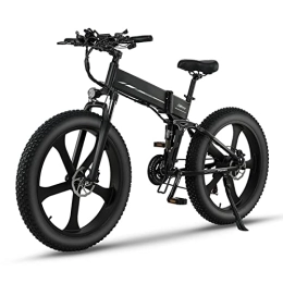 BZGKNUL Folding Electric Mountain Bike BZGKNUL Mountain Folding EBike 26" Fat Tire Bike 1000W Ebike 48V 12.8AH Lithium Battery 31MPH Electric Dirt Bike Electric Bicycle Electric Cars Vehicles for Adults (Color : 1000W)