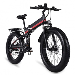 bzguld Folding Electric Mountain Bike bzguld Electric bike Electric Bike Foldable for Adults 1000w Electric Mountain Bicycle 26 Inch Fat Tire Folding Electric Bike with Lcd Display 48v Removable Lithium Battery Ebike (Color : Red)