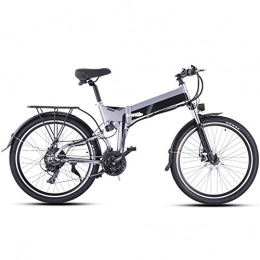 CARACHOME Folding Electric Mountain Bike CARACHOME New Electric Bike, 48V500W Electric Mountain Bike 48V10.4AH Lithium Battery Ebike Electric Bicycle for Man & Woman Commuting and Leisure, Gray