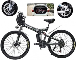 CASTOR Folding Electric Mountain Bike CASTOR Electric Bike EBike Folding Electric Mountain Bike, 500W Snow Bikes, 21 Speed 3 Mode LCD Display for Adult Full Suspension 26" Wheels Electric Bicycle for City Commuting Outdoor Cycling