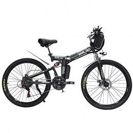 CBPE Folding Electric Mountain Bike CBPE 350W 24 Inch Electric Bicycle Mountain Beach Snow Bike for Adults, Aluminum Electric Scooter 7 Speed Gear E-Bike with Removable 48V8A Lithium Battery, Black