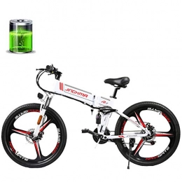 CHJ Folding Electric Mountain Bike CHJ 26''Electric Mountain Bike, 48V350W High-Speed Motor / 12.8AH Lithium Battery, Dual-Disc Full Suspension Soft Tail Bike, Adult Male and Female Off-Road