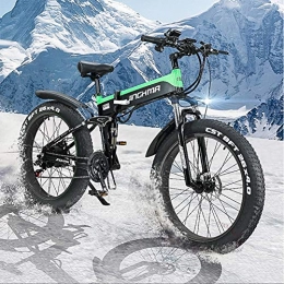 CHJ Folding Electric Mountain Bike CHJ Electric Mountain Bike, 4.0 Snow Bike Big Fat Tire / 13AH Lithium Battery 48V500W Soft Tail Electric Bike, Equipped with LEC Screen and LED Headlights