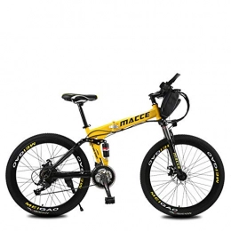 CJCJ-LOVE Folding Electric Mountain Bike CJCJ-LOVE Electric Bikes Folding Mountain Bike, 26Inch 36V / 8Ah Adult E-Bike with Removable Lithium-Ion Battery, 3 Cycling Riding Modes 2 Battery Modes, Yellow, Bag battery