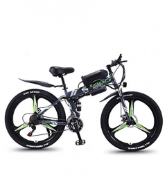 CJH Folding Electric Mountain Bike CJH Offroad, Outdoors Sport, Variable Speed, Folding Adult Electric Mountain Bike, 350W Snow Bikes, Removable 36V 10Ah Lithium-Ion Battery for, Premium Full Suspension 26 inch Electric Bicycle, Grey, 21 S