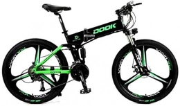 Clothes Folding Electric Mountain Bike CLOTHES Electric Mountain Bike, 26-In Folding Electric Bike for Adult with 250W36V8A Lithium Battery 27-Speed Aluminum alloy with LCD Display Cross-Country E-Bike Load 150 Kg, Bicycle (Color : Green)