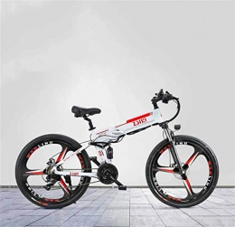 Clothes Folding Electric Mountain Bike CLOTHES Electric Mountain Bike, 26 Inch Adult Foldable Electric Mountain Bike, 48V Lithium Battery, With Oil Brake Aluminum Alloy Electric Bicycle, 21 Speed, Bicycle (Color : A)