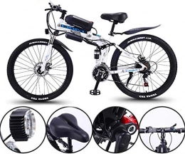Clothes Bike CLOTHES Electric Mountain Bike, 26 Inch Electric Bike 36V 350W Motor Snow Electric Bicycle with 21 Speed Foldable MTB Ebikes for Men Women Ladies / Commute Ebike, Bicycle (Color : White)
