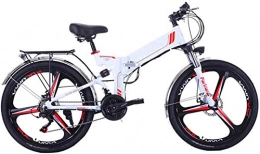 Clothes Folding Electric Mountain Bike CLOTHES Electric Mountain Bike, Folding Electric Mountain Bike, 26" Electric Bike with 48V 8AH / 10AH Removable Lithium-Ion Battery, 300W Motor Foldable Mountain Electric Bike, Bicycle (Color : White)