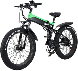 Clothes Folding Electric Mountain Bike CLOTHES Electric Mountain Bike, Folding Electric Mountain City Bike, LED Display Electric Bicycle Commute Ebike 500W 48V 10Ah Motor, 120Kg Max Load, Portable Easy To Store, Bicycle (Color : Green)